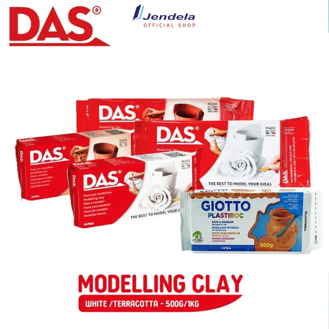 Das Modelling Clay Tanah Liat Kerajinan Tangan Prakarya Tanpa Oven Air Dry Clay Putih Coklat 500gr ATK