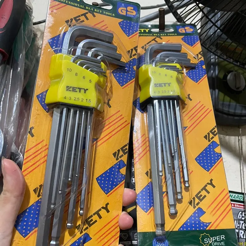 ￼Bộ Lục Giác đa năng lục giác đầu bi hoặc đầu bông chính hãng 9 món Yeti