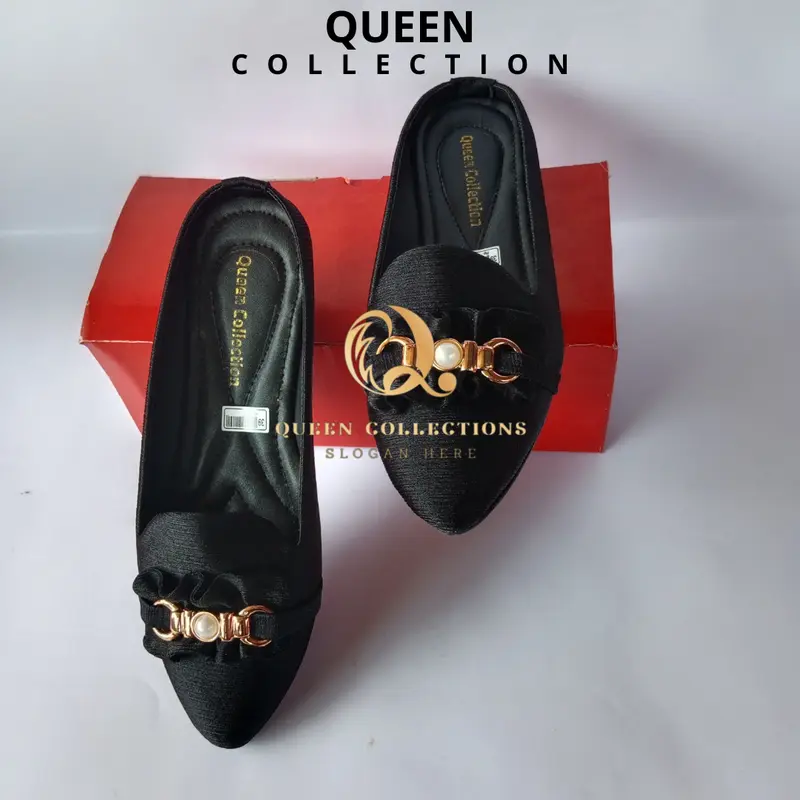 Sepatu Wanita QUEEN Selop Slip-On Variasi Mutiara AD 03 - Shoes, Sendal 2