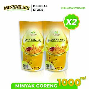 Minyak Goreng SRI Refill 1 Liter Original - Hemat Bundling isi 2 pcs