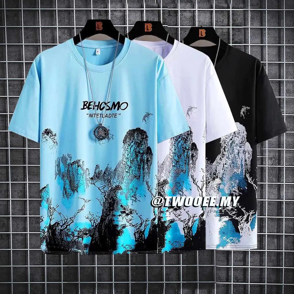M-5XL Short Sleeve T shirt men new tie dye fashion versatile Street top men's T shirt tops