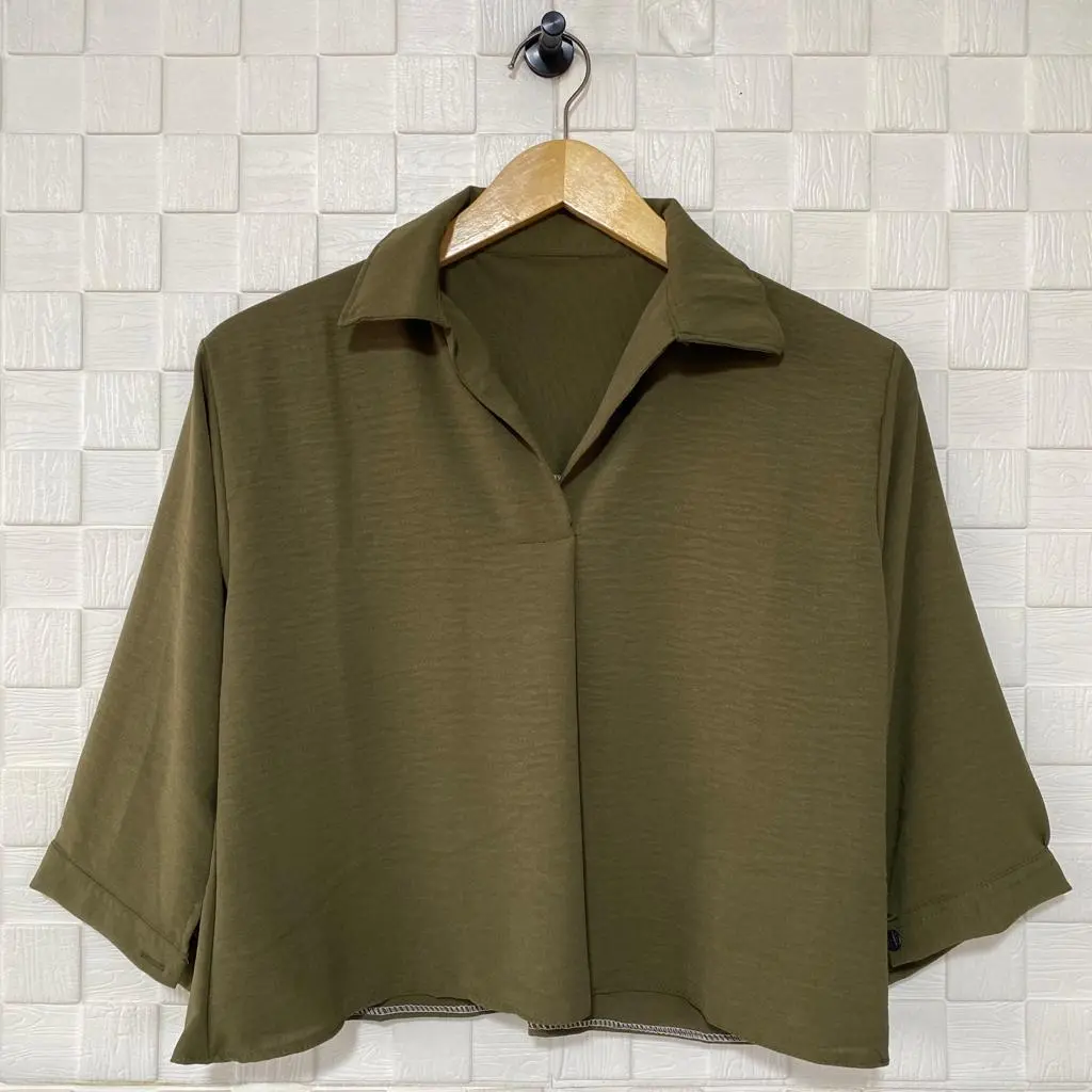 Atasan Casual wanita/blouse lengan 7/8 wanita/atasan wanita terbaru kekinian/pakaian wanita/baju wanita/kemeja polos wanita/atasan basic//kemeja salur