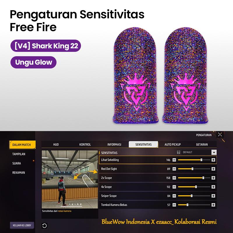 ‌BlueWow V4 Ice SilkFinger Sleeve/Pro Lengan Jari- Putih Sarung Jari Gaming Generasi Baru - Material Ice Silk/Shark Gaming-Material Nanofiber Premium | High Sensitivity & No Miss Touch | Anti-Sweat + Screen Safe untuk Garena/PUBG/MLBB