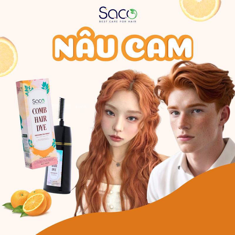  Dầu nhuộm tóc màu Nâu Cam SACO Đổi Màu Tóc 