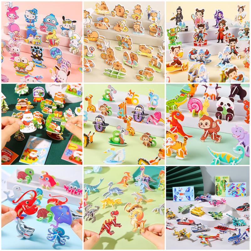  Combo 200 Hình Khác Nhau.Bộ Ghép Hình 3D Động Vật Khủng Long Sinh Vật Biển Chữ xe,Con quay ,Động Vật Đồ Chơi Lắp Ghép Mô Hình Giấy 3D Mini Kích Thước 8 2x5 7cm Chất Liệu Giấy Xop Phát Triển Tư Duy Trí Não Tính Logic. 