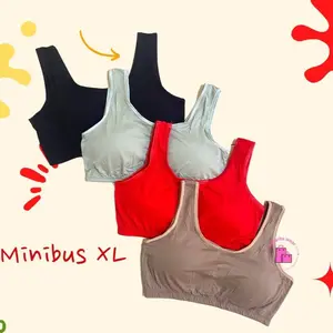 Paket 2pcs Miniset Busa Polos Sport Bra Olahraga Lepas Pasang Bahan Adem Nyaman Busui Jumbo Anak Remaja Wanita Outdoor Pilates Badminton - Jam Bh Dewasa