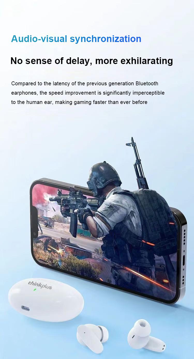 Lenovo ThinkPlus LP90 TWS Headphone Nirkabel Earphone Bluetooth 5.3 Tahan Air dengan Mic untuk Xiaomi iPhone Pro4 Earbud Bass Wireless Putih Headset dengan ENC Noise-Cancelling dan Bateri 20 Jam Lenovo ThinkPlus LP90 TWS Headphone Nirkabel Earphone Bluetooth 5.3 Tahan Air dengan Mic untuk Xiaomi iPhone Pro4 Earbud Bass Wireless Putih Headset dengan ENC Noise-Cancelling dan Bateri 20 Jam