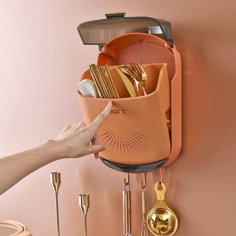 Hộp đựng đũa rán tường trắc trắn giúp đũa tránh ẩm mốc và côn trùng được làm bằng trất liệu nhựa pp cao cấp