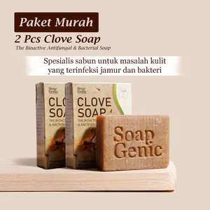 SOAP GENIC Paket 2 PCS Sabun Buat Selangkangan Gatal Clove Soap BPOM 80gr