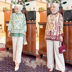 MOANA KEMEJA OVERSIZE WANITA RAYON MOTIF