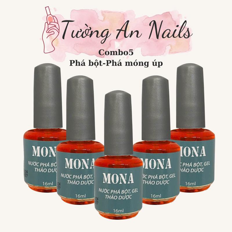 Tường An Nails Combo 5 Chai Phá Móng Úp Móng Bột Gel Mona 16ml Siêu Nhanh Tiết Kiệm Thời Gian Dễ Dàng Sử Dụng