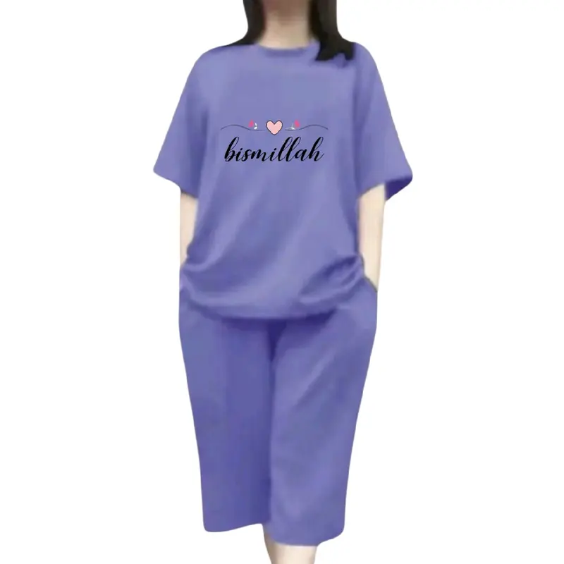 Paket 3 Stelan kulot dewasa pendek celana 7/8 stelan dewasa viral stelan wanita dewasa warna RANDOM Setelan Santai 2