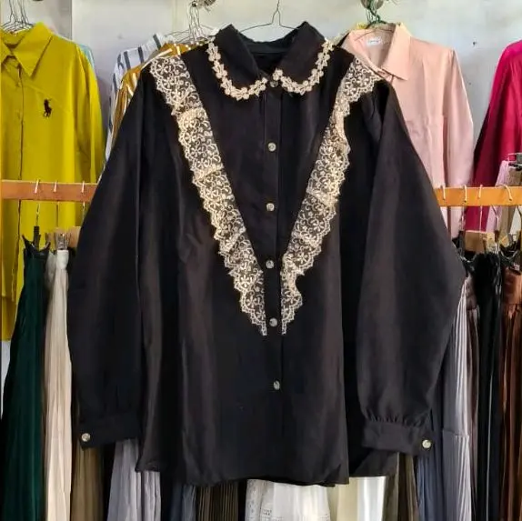 Safriani lhokseumawe Atasan koderay kakya wanita kekinian quality premium lengan panjang katun  Kerah Muslim Formal Oversize Nyaman Dewasa 4