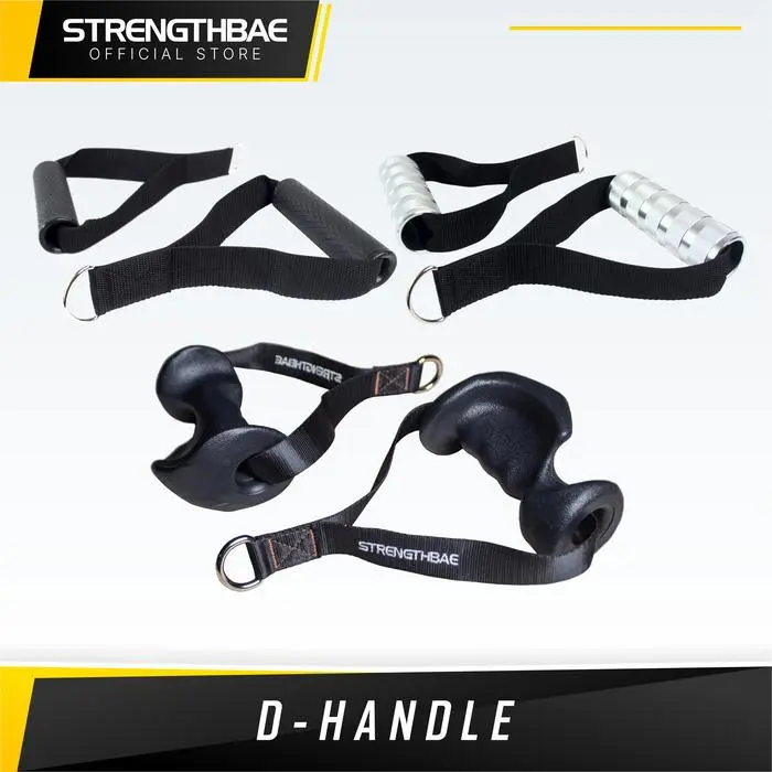 D-Handle STRENGTHBAE Heavy Duty Rubber and Steel D Handle Grip Cable Attachment