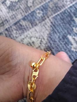 Product Review of Emas Jaguar (5.44 g) GJ Gelang Tangan Bracelet Paperclip Plain 0.5 24K Gold Plated Jewellery (22460501) from d**1 0