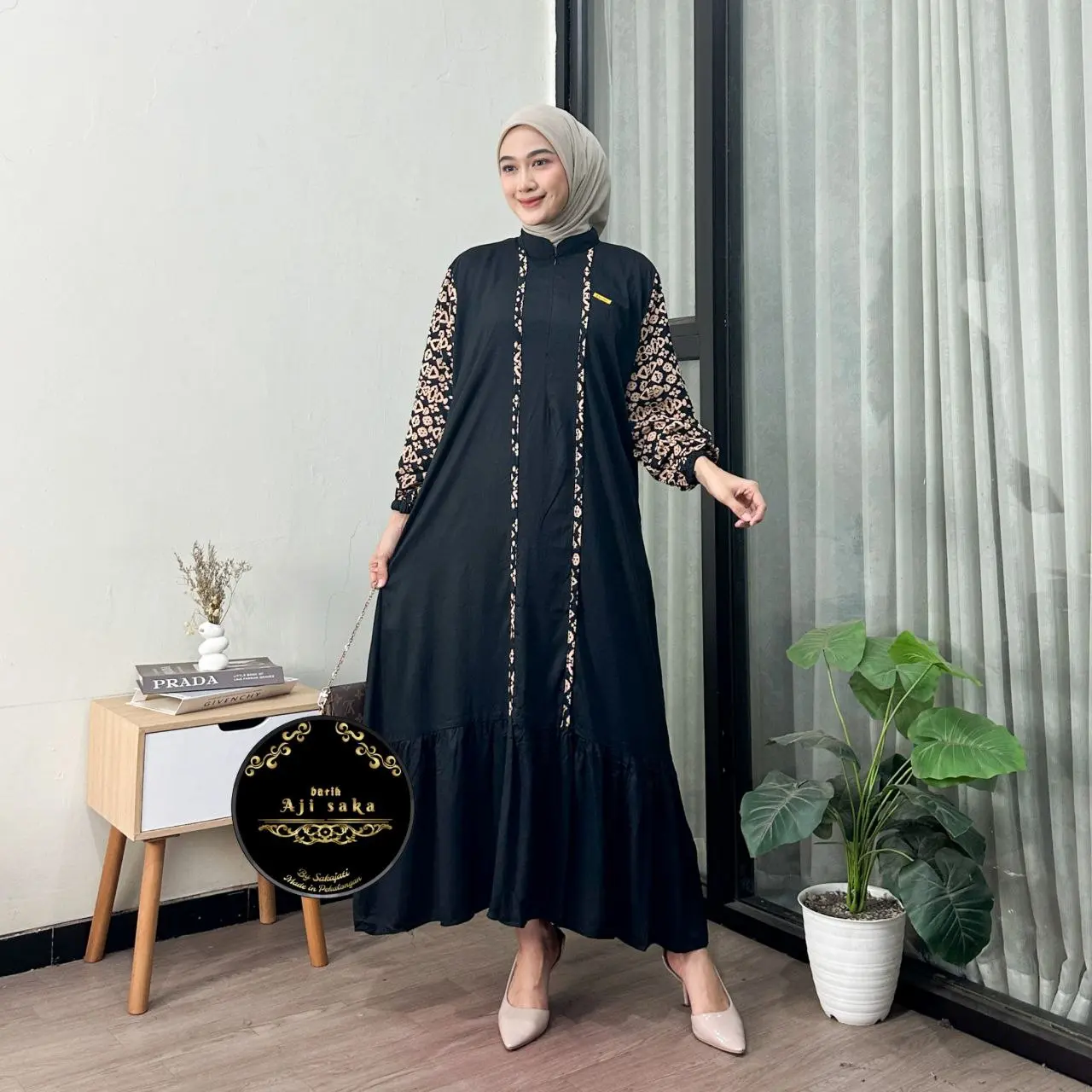 ALUNA MOTIF CAP JUMBO