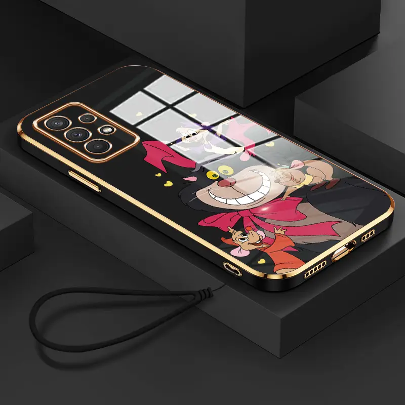 Casing Hp Untuk Samsung Galaxy A32 4G A32 5G Case Pola kucing dan tikus Cesing Silikon Softcase ponsel Kasing Mewah Plating Kesing 0