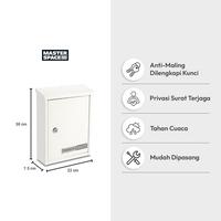 Gambar AZKO Masterspace 22x7.5x30 cm Kotak Surat Dinding - Putih Mailbox Dinding Kotak Pos Rumah Perlengkapan Eksterior dari AZKO ID Kota Administrasi Jakarta Timur 3 Tokopedia