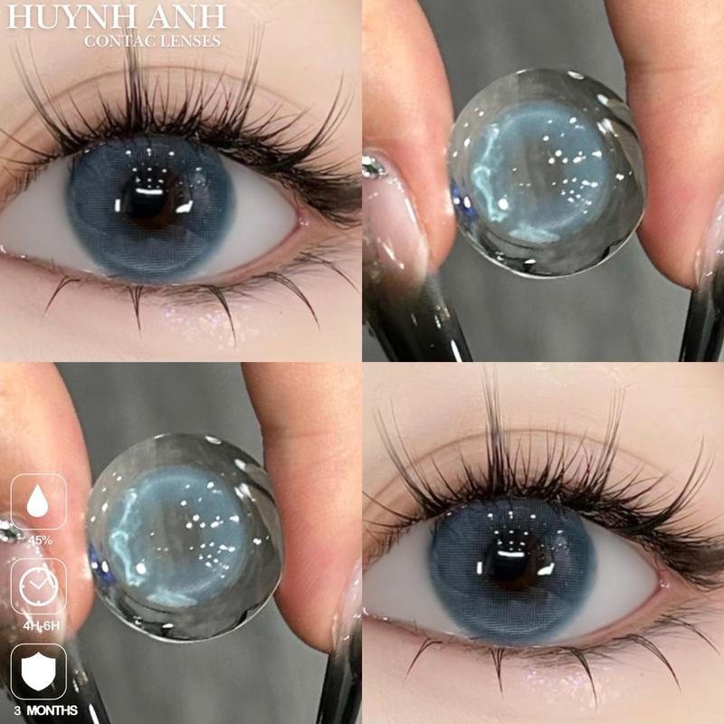 Lens Mắt Kính Áp Tròng xanh tây ocean trong veo B938 blue Dia 14.0mm Gdia 13.0mm [Giá 1 Đôi + Kèm Khay Dụng Cụ]