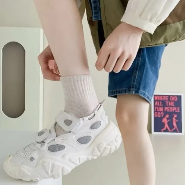 JOIN Kaos Kaki Sekolah Kantor Women Shock / Kaos Kaki Wanita Murah Solid Color / Kaos Kaki Pendek Polos Colorful COCONUT 203 8