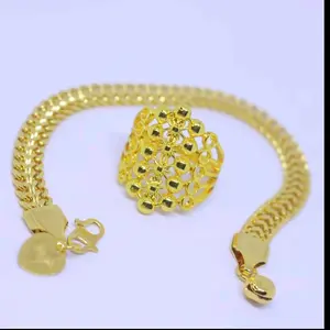 promo perhiasan wanita titanium gold gelang free cincin  anti luntur kekinian
