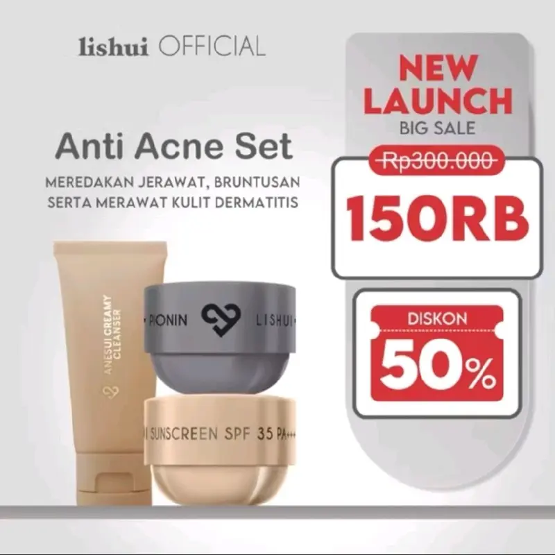 [ SUPER SALE  LANGSUNG KIRIM ] LISHUI ACNE TREATMENT SET LISHUI CREAM PENGHILANG JERAWAT DAN BEKAS JERAWAT BERUNTUSAN BPOM DISTRIBUTOR DEPOK 1