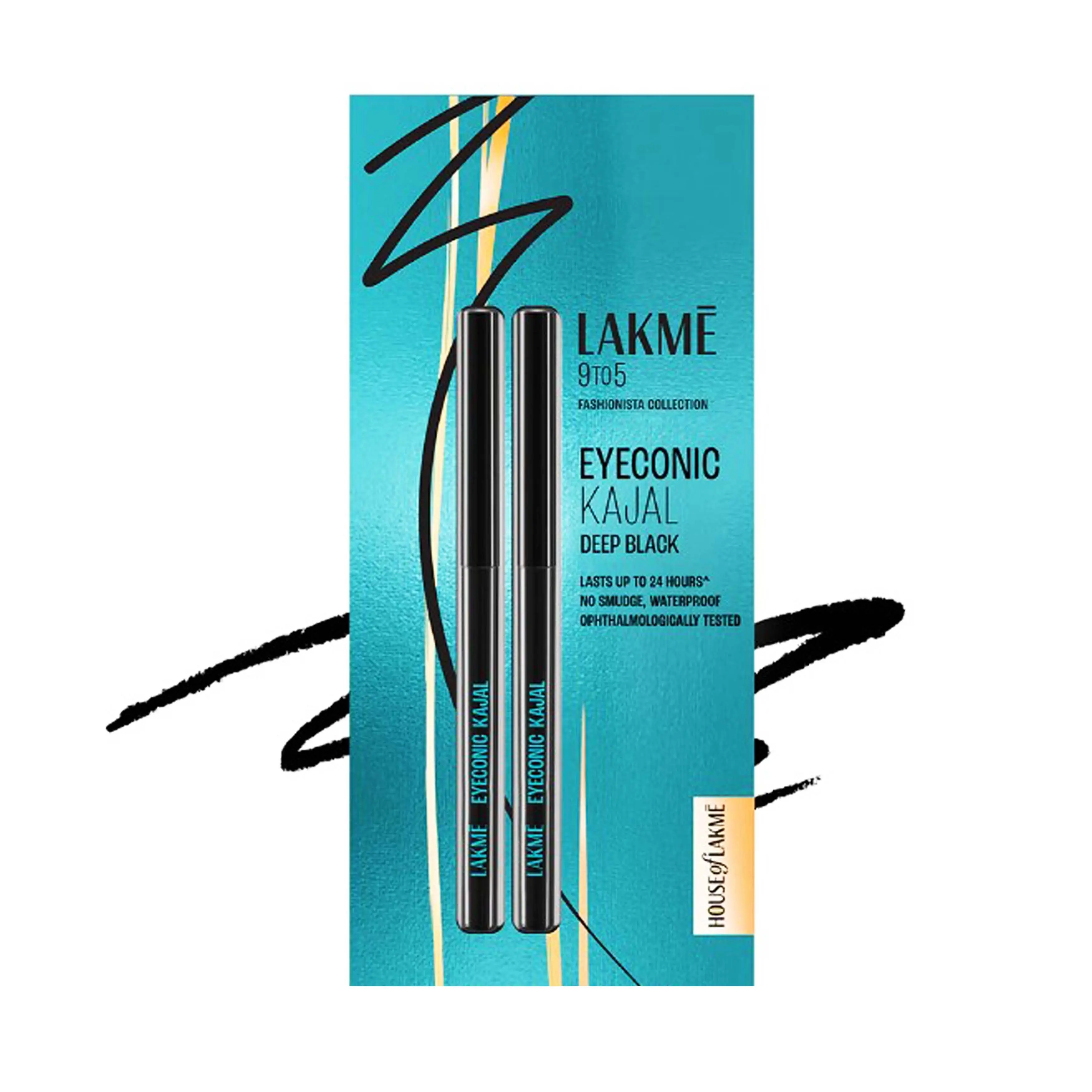 Lakme Eyeconic Kajal Deep Black Twin Pack - 2 x 0.35g