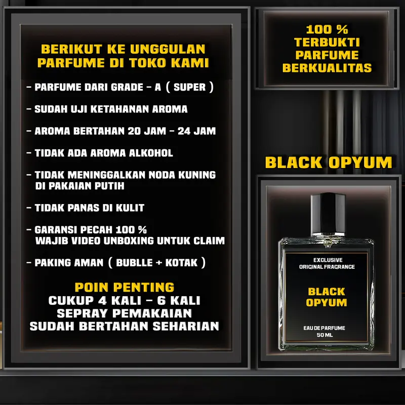 PARFUME BLACK OPYUM EXCLUSIVE - ( KETAHANAN 24 JAM ) Perfume Wangi 3