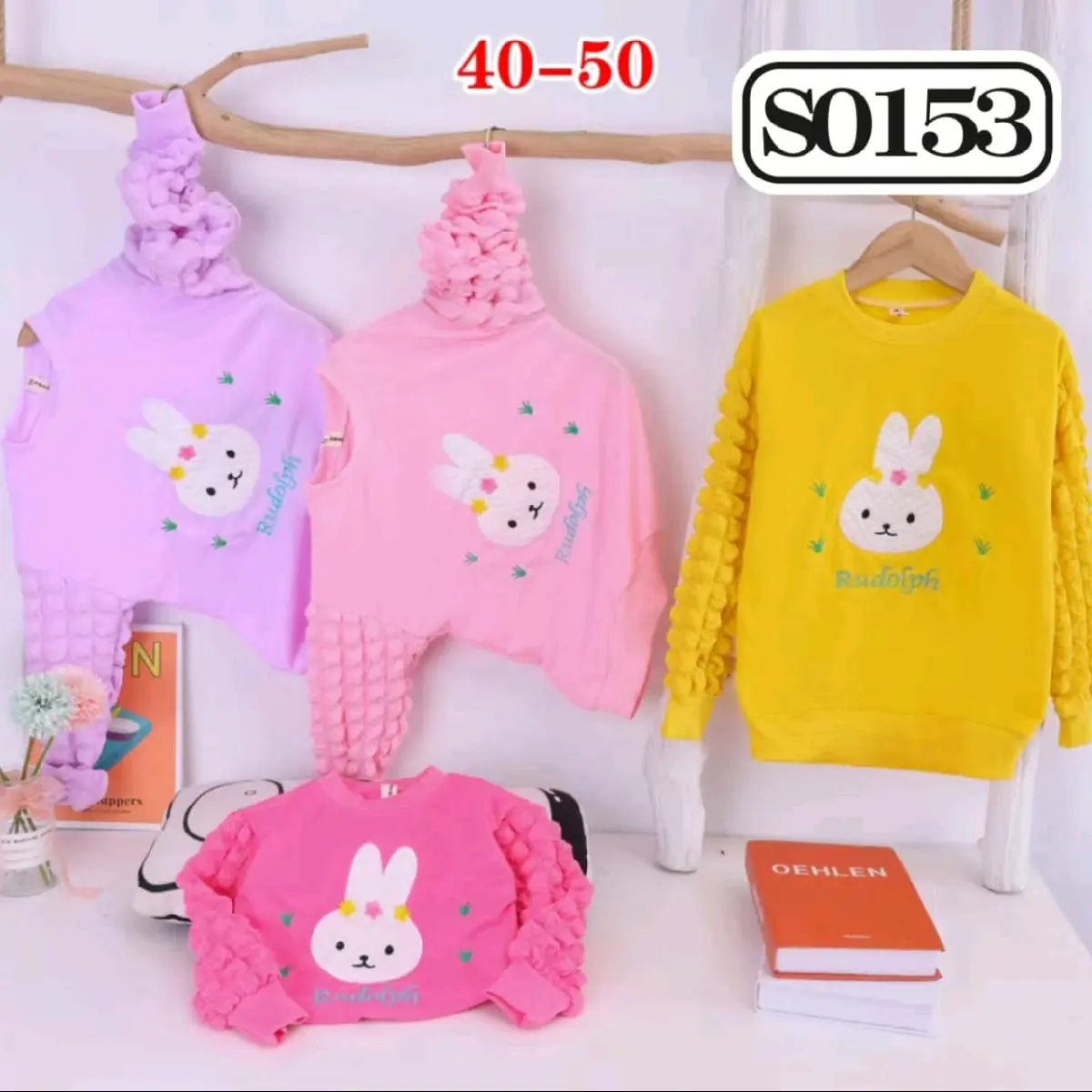 Sweater lengan jagung / atasan anak perempuan lengan panjang