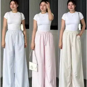 Celanakulot - Everyday Pants - Strip Pants - Salur Motif Kecil - Celana Panjang Wanita Baggy Kantor Kuliah - Kulot Pinstripe