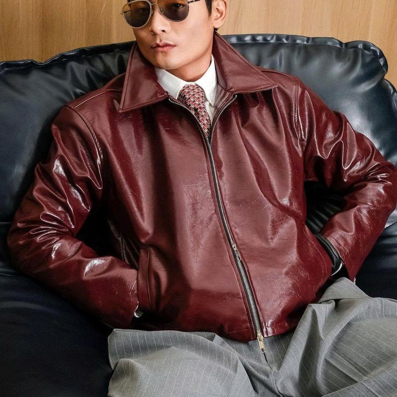 Áo khoác da form crop tôn dáng, chất liệu cao cấp, thương hiệu B Brown Menswear Nam Jacket Đen | BigBuy360 - bigbuy360.vn