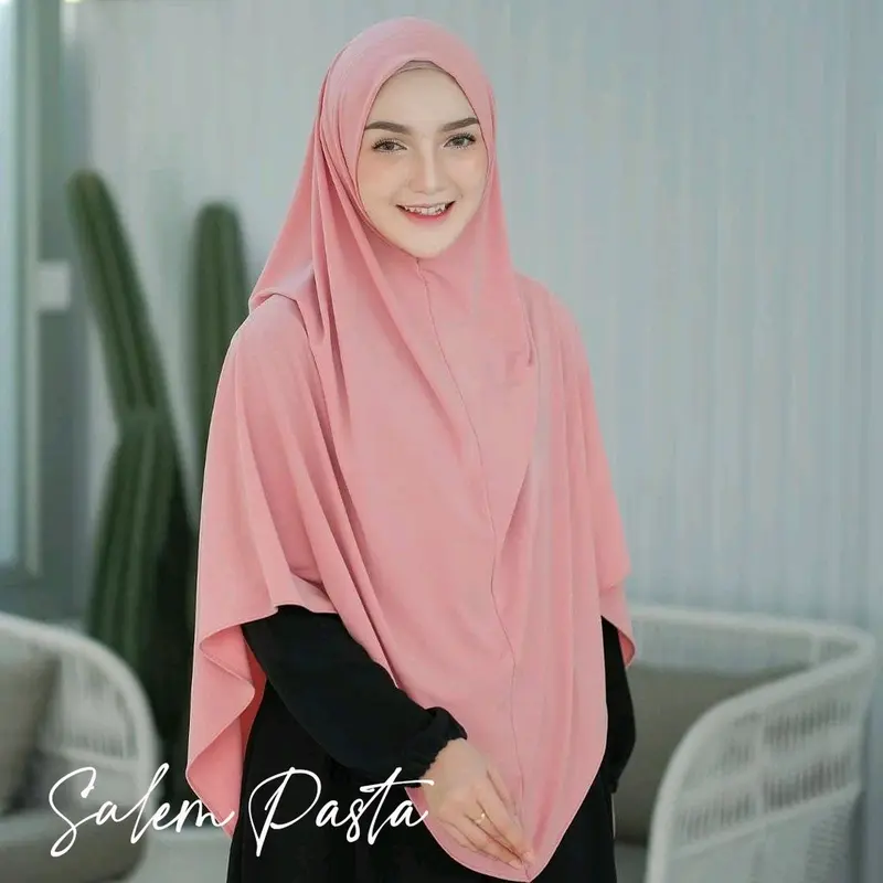Hijab Jilbab Nadine XL Bahan Jersey hyget ekonomis bergo jilbab khimar syar'i jumbo Kerudung Muslim Panjang Instan Syari 2