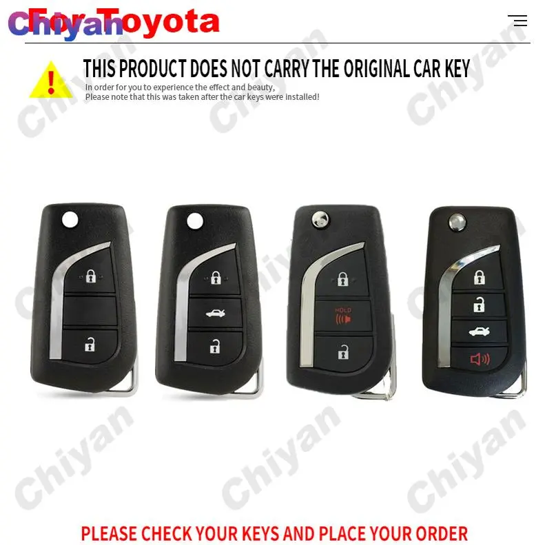 Bao da hợp kim kẽm chính hãng cho chìa khóa ô tô, vỏ Filp từ xa, vỏ Fob, bảo vệ TPU, móc chìa khóa cho Toyota Hi, Revo, Corolla, Altis, Cross, CHR, Fortuner, Innova, Yaris, Camry, RAV4 1