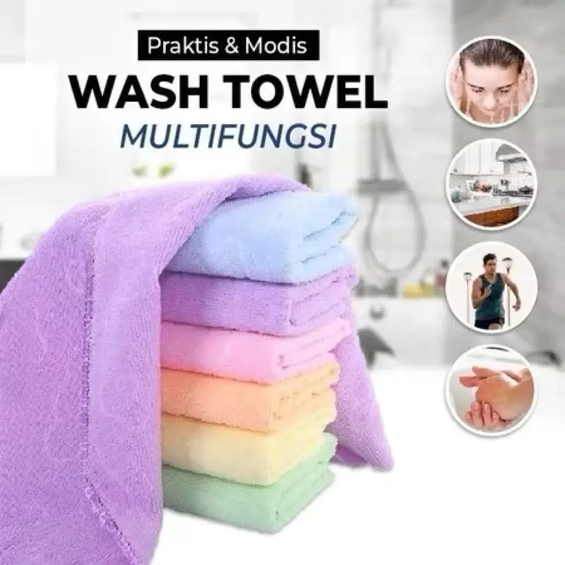 Handuk Mandi kecil / Handuk Microfiber 60x30cm Motif Embos Bear / Handuk Anak Bahan Halus Lembut / Handuk Olahraga / Handuk Gym 3