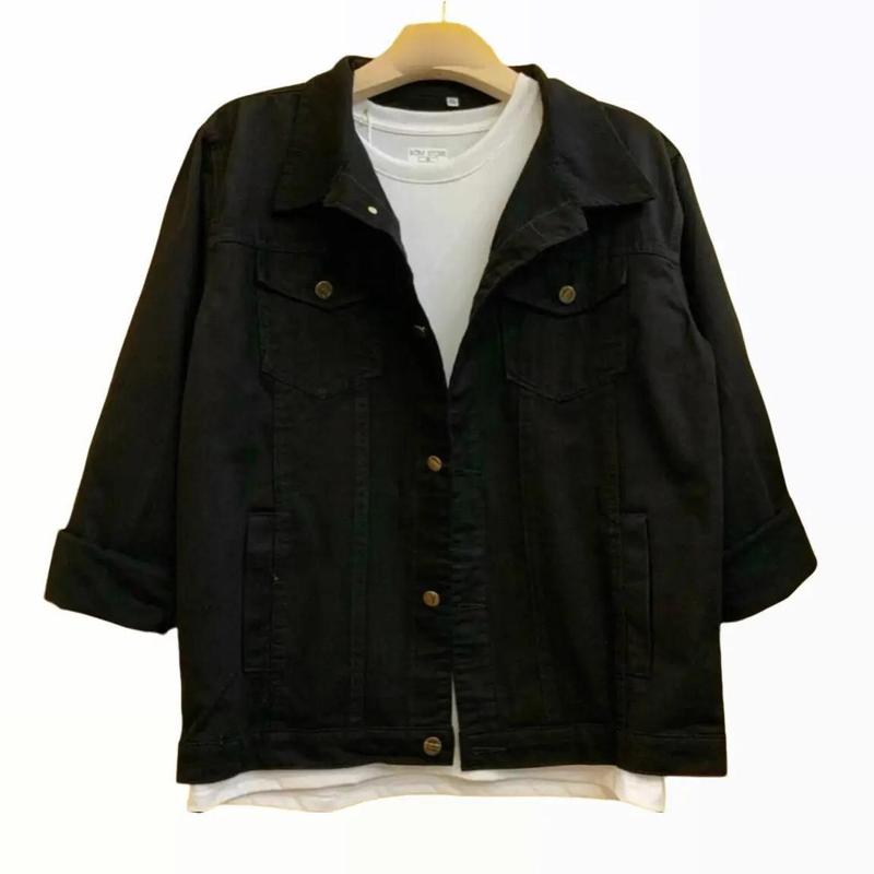 JEAGOVN Áo Khoác Jeans Kaki Có Bảy Màu Da Bò Đen Hồng Xanh Rêu Vàng Kem Cam Trắng Size M L XL Dành Cho Nam Nữ Menswear Nhung Jacket Có Cổ detroit jacket