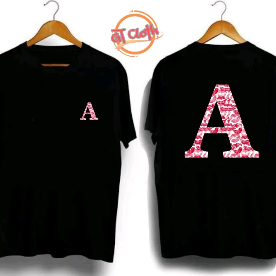 LOGO Inisial Nama Huruf A Kiss Baju Kaos Distro Premium Unisex Combed30s