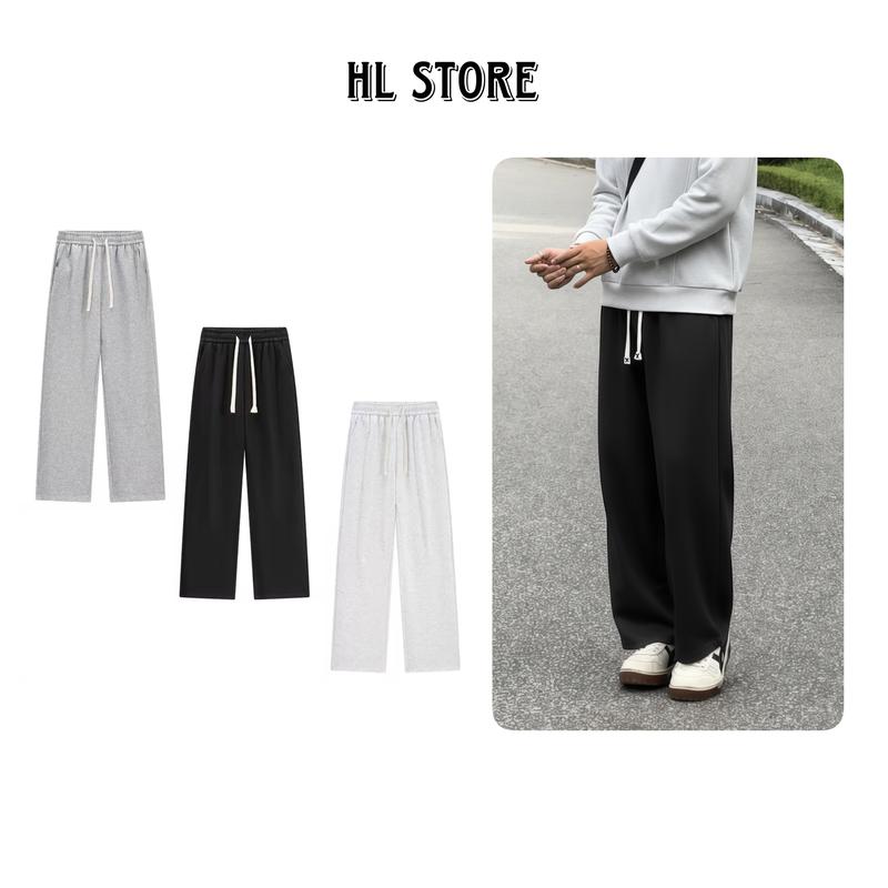 Quần Nỉ 2 Da HL Store Form Suông Ống Đứng Cạp Chun Nam Nữ Vải Mềm Nhẹ - Không Xù - Chống Nhăn Tốt - M02