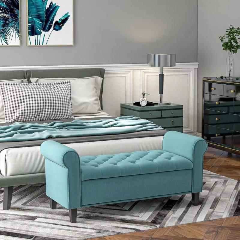 SOVIA- sofa multifungsi sofa penyimpanan sofa ruang tidur sofa kaki kayu sofa cantik sofa murah 0