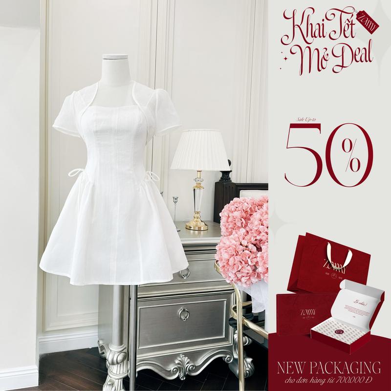 ZAMYSHOP - Váy thiết kế tơ áo choàng váy đi chơi đi tiệc nhẹ