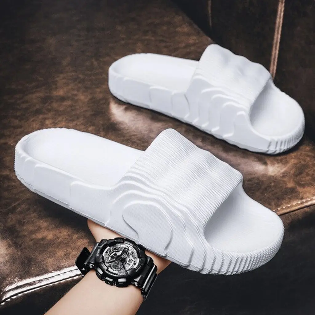 Sandal Slip-On Dewasa Adilette Loreng Polos Terbaru Promo Murah Unisex Cewek Cowok