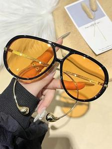 Lentes de sol clásicos de aviador estilo Y2K, de moda y metálicos, diseño vintage y moderno, casuales para exteriores, fotografía callejera, vacaciones y protección solar para conducir