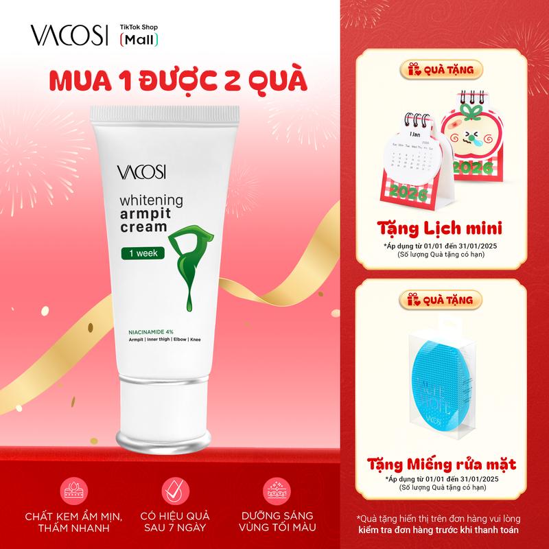  Kem Dưỡng Trắng Vùng Da VACOSI VMP03 – Làm Sáng Da Cánh Tay & Bikini Mịn Màng Sau 7 Ngày An Toàn Mọi Da VMP03 