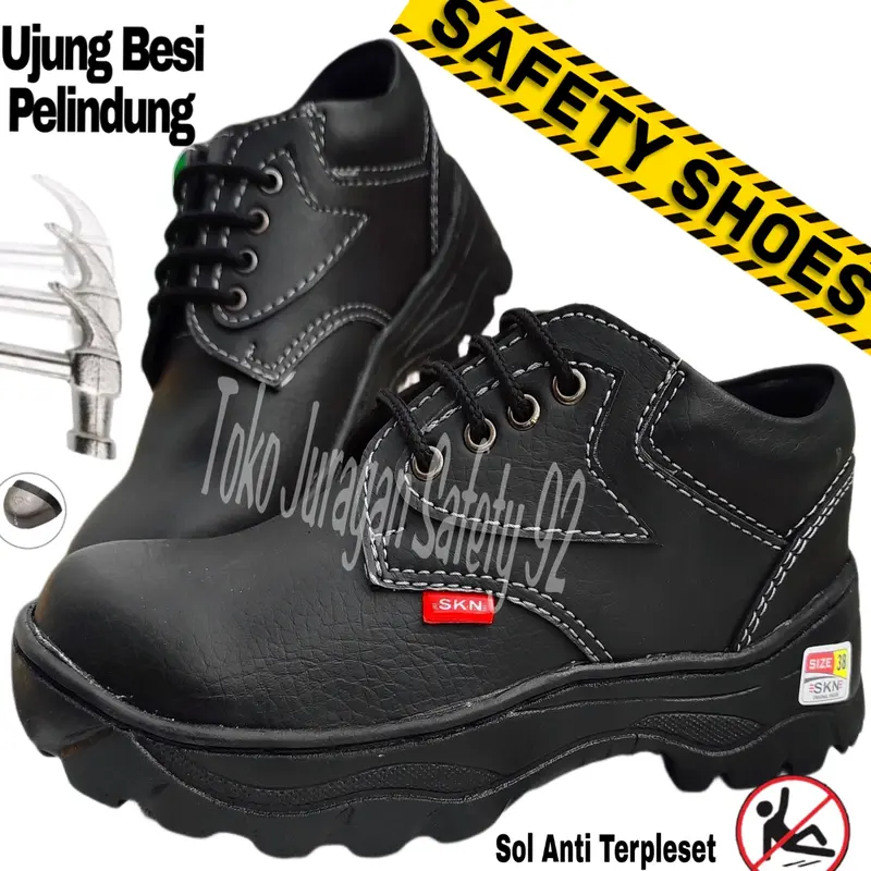 Sepatu Safety Kerja Shoes Safety Pria Wanita King Kerja Pabrik Proyek Bengkel Hotel Kitchen Dapur Berkualitas Tahan Air Mekanik Ujung Besi Terlaris Anti Slip Sudah Di jahit Kelilingi Boots 4