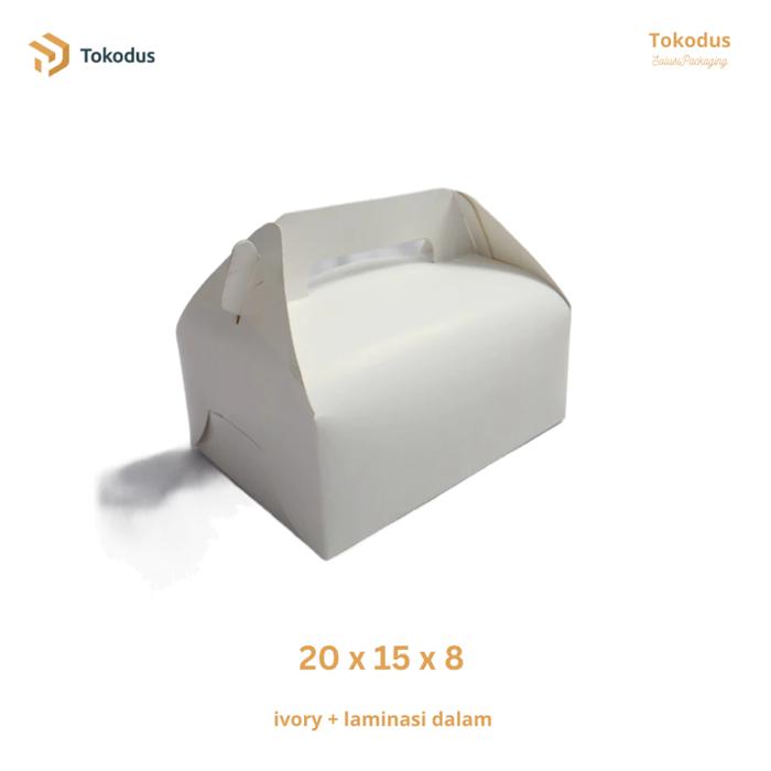 Gambar Tokodus TKI - Gable Box/Box Jinjing 20x15x8 cm Ivory Roti Kue Kering Snack dan Hampers dari Tokodus TKI Kab. Bandung Tokopedia