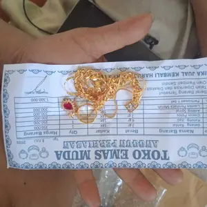 SET PERHIASAN WANITA KALUNG ITALI LIONTIN PERMATA MERAH DAN GELANG RANTAI FREE CINCIN DAN ANTING MOTIF SPIRAL BERLAPIS EMAS MUDA TERLARIS