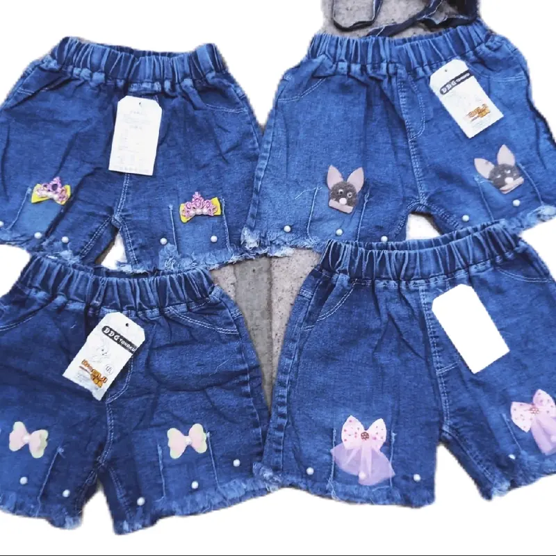 2 pcs celana jeans anak usia 1-5 tahun Perempuan Denim 5