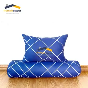 Elmumaza Store Satu Set Bantal & Guling Isian Majun Kain Katun Bed