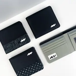 Dompet Lipat Pria Bahan kanvas Bifold Wallet Kain Basic Tempat Uang Dan Kartu Simple Cowok