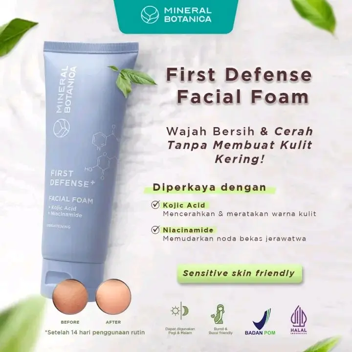Mineral Botanica First Defense Lightening Cleanser 100gr -Facial Wash Viral untuk mencerahkan dan noda bekas jerawat