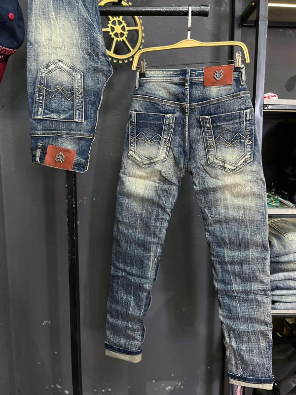 [2 Màu] Quần Jean Nam 675-RD5] Quần Jean Dài Nam THREE CLTN Màu Xanh Bạc & Xanh Đậm Was Retro Đá Túi Khuôn J3588-J3913 Chi Tiết Như Hình.